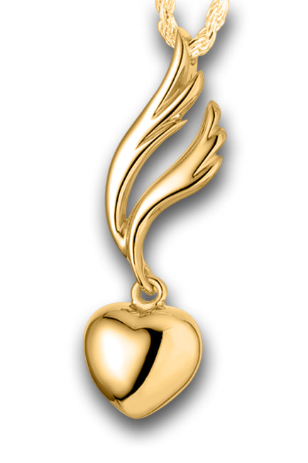 Gold Angel Wing with Heart