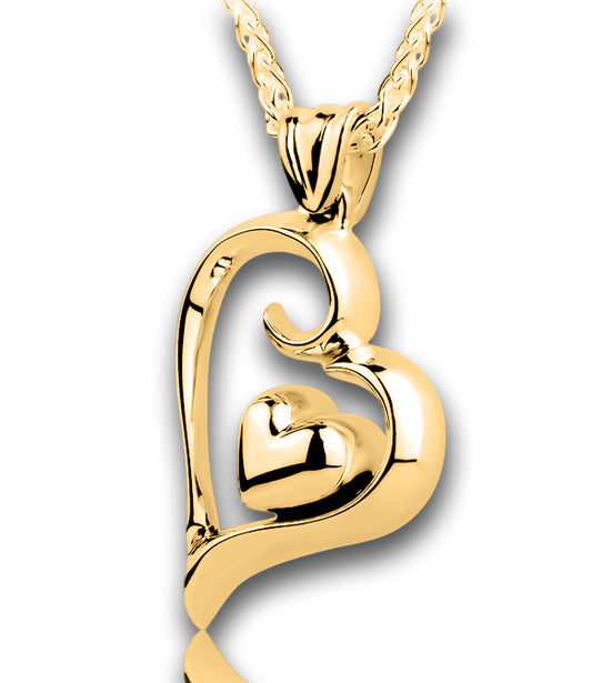 Gold Heart Within a Heart