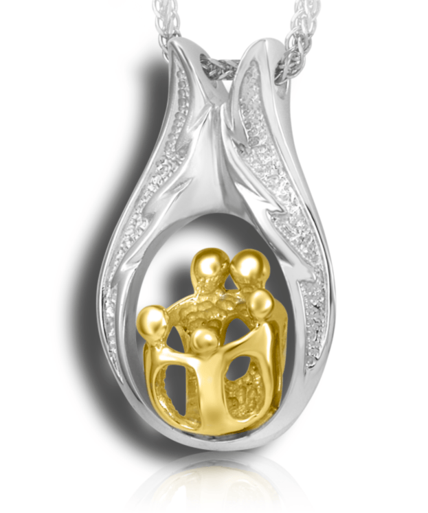 2 Tone Family Pendant 5 People